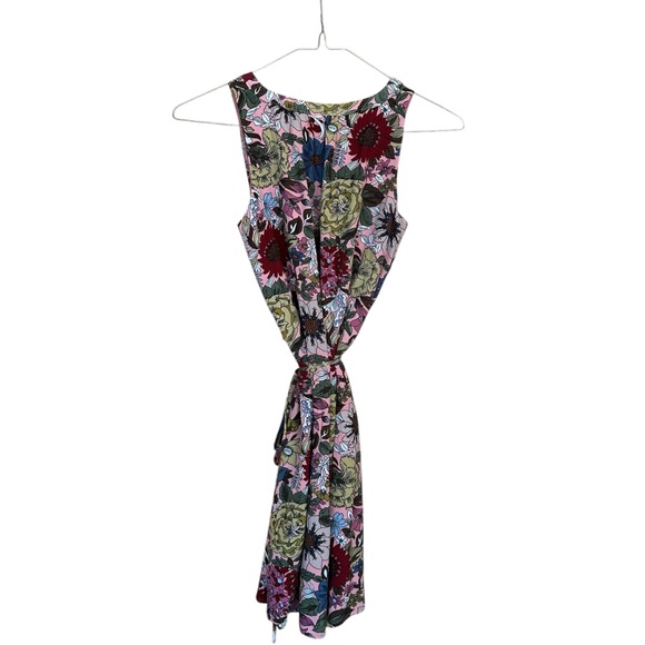 LOFT Floral Sleeveless Tie-Waist Midi Dress Sz XS - Picture 3 of 8